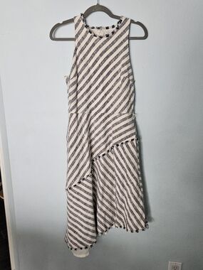Banana Republic Sleeveless Striped Midi Dress in Beige and Navy 12